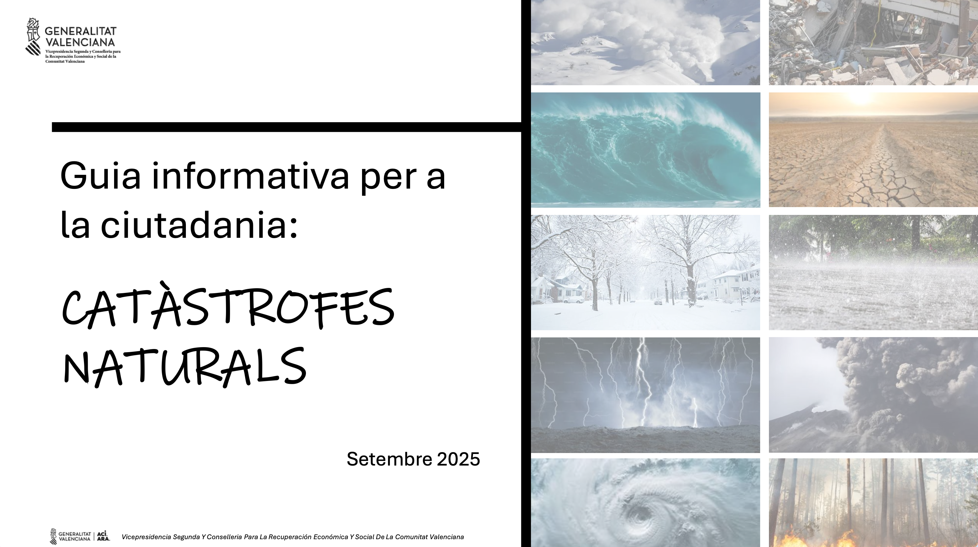 Guia informativa per a la ciutadania sobre catàstrofes naturals de la Generalitat Valenciana